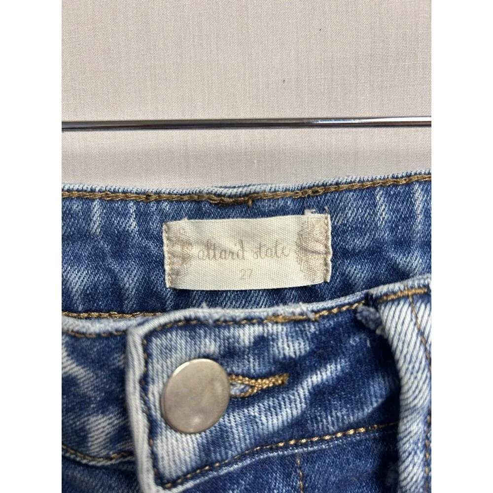 Altar’d State Distressed Denim Patchwork Bell Bottom Jeans Y2K Size 27